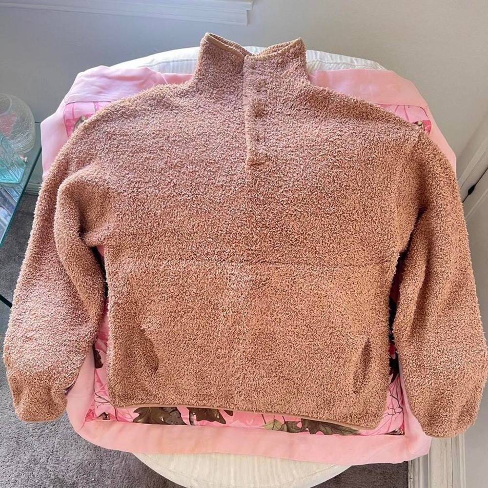 Skims Pullover Brown Teddy Jacket - image 6